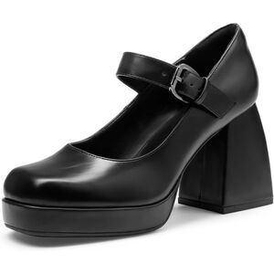 High Chunky Platform Closed Toe Block Heels Shoes, Size 8, 18BB-185S001